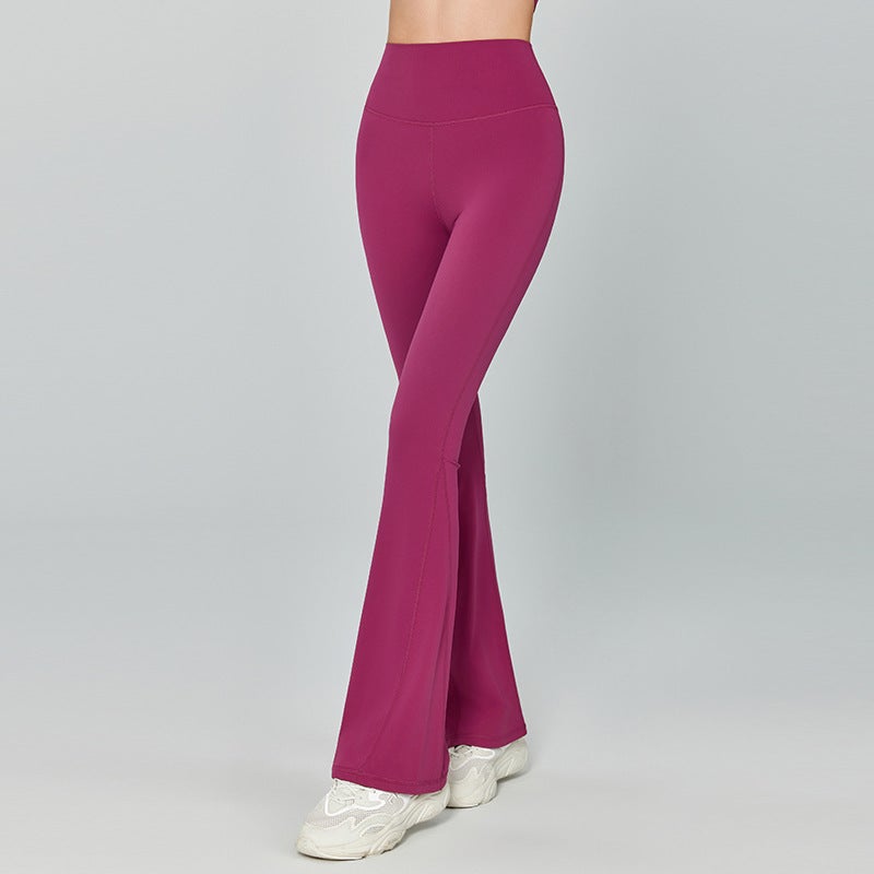 High-Rise Yoga Flared Pants High-Waist Belly-Lifting Hip-Lifting Fitness Medium-Strength Tight-Fit Slimming Pants Micro Wide-Leg Pants - Image 3